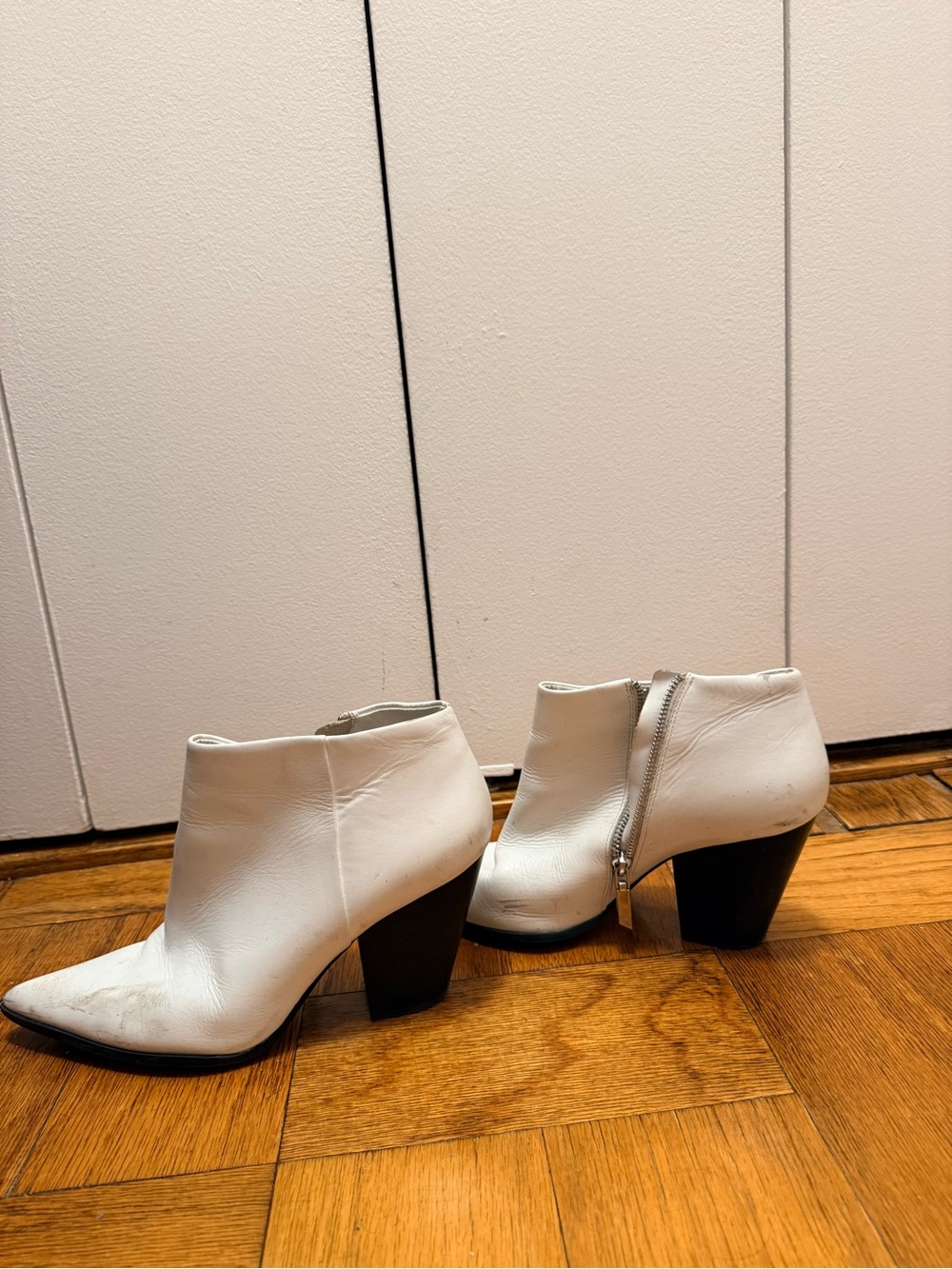 Women’s Calvin Klein White Leather Ankle Boots